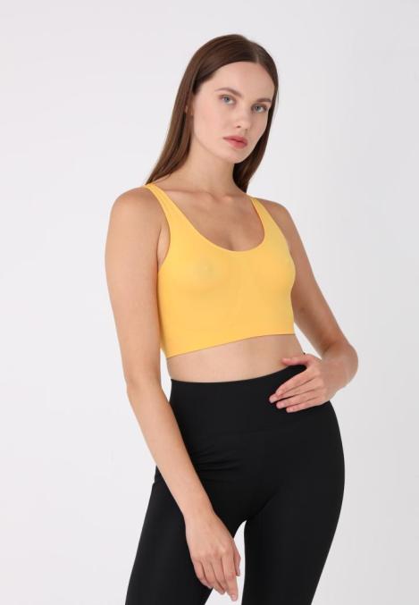 Bustieră Lejeră cu Bretele Late – Fără Push-up,Culoare Galben,Engros